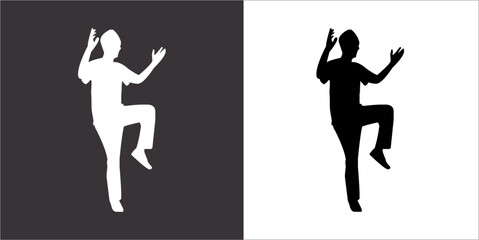 Ilustration Vector graphics of Tai-Chi Silhouette icon