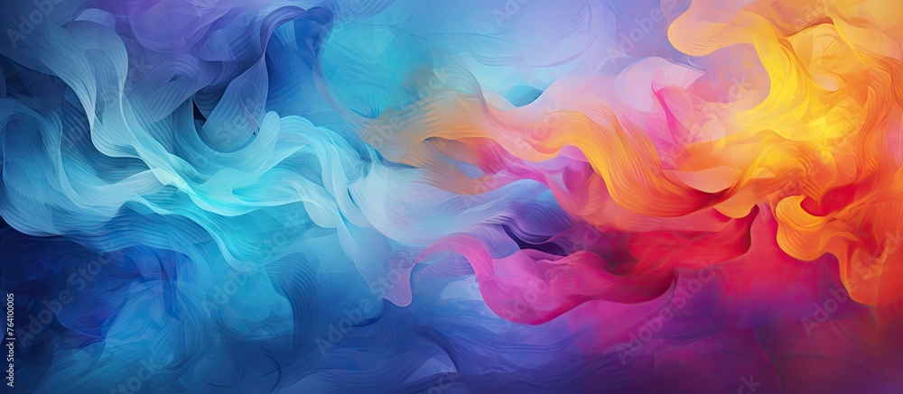 Poster create an artistic representation using watercolors in a lively and vivid abstract style