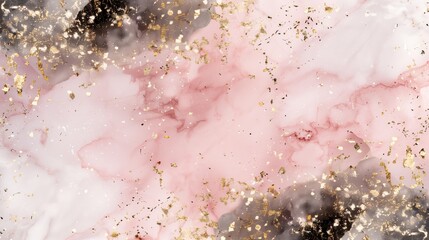 Fototapeta premium Elegant blush pink and white marble texture background with gold streaks.