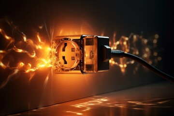 Sparkling electrical adapter - obrazy, fototapety, plakaty