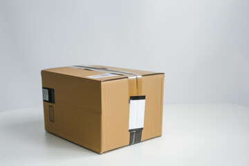 Deliver box at white background.