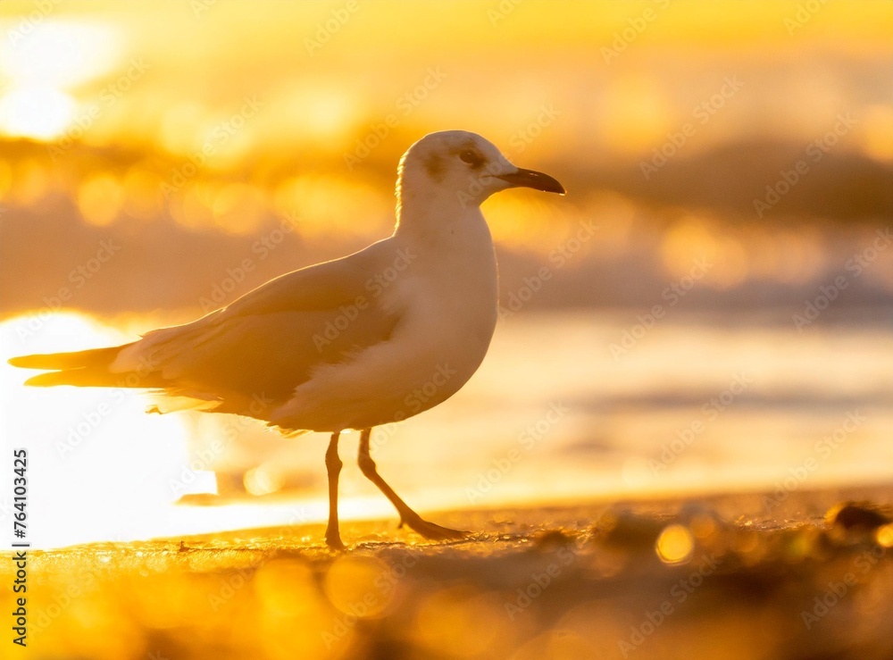 Wall mural seagull on the beach