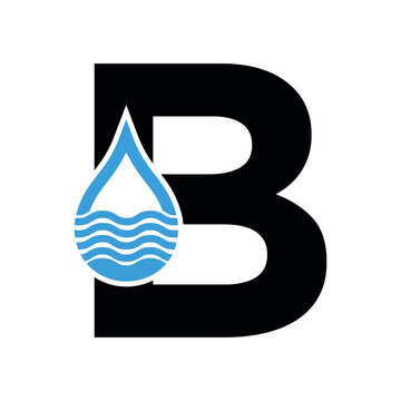 Initial Water Logo combine with letter B vector template