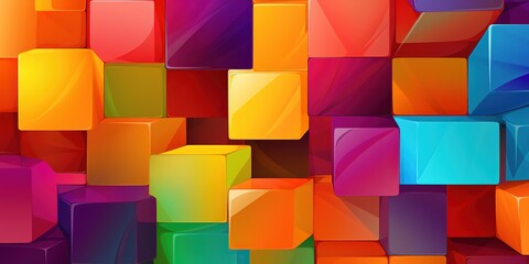 A colorful abstract cubes and shapes geometric box background.