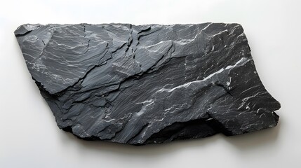 big piece of stone slate sitting on a white background shot from above