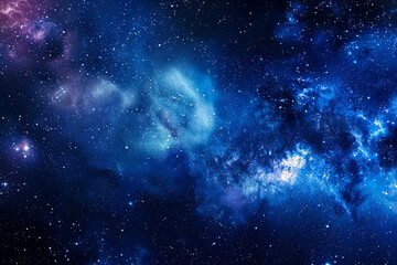 night sky and stars, milky way. space background filled with galaxies and clouds. the dark blue depths of the universe.