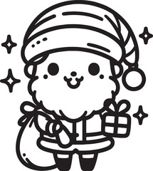Santa Claus abstract silhouette Vector drawing merry christmas
