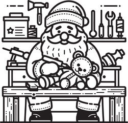 Santa Claus abstract silhouette Vector drawing merry christmas
