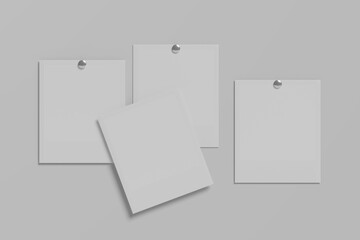 Mixed realistic polaroid photo blank frame mockup isolated vector image     
   
