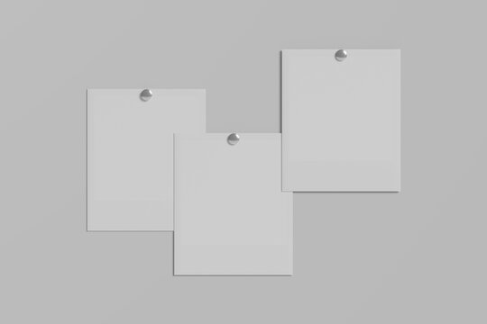 Mixed realistic polaroid photo blank frame mockup isolated vector image      
