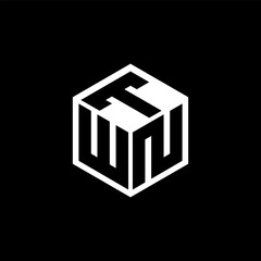 WNT letter logo design with black background in illustrator, cube logo, vector logo, modern alphabet font overlap style. calligraphy designs for logo, Poster, Invitation, etc.