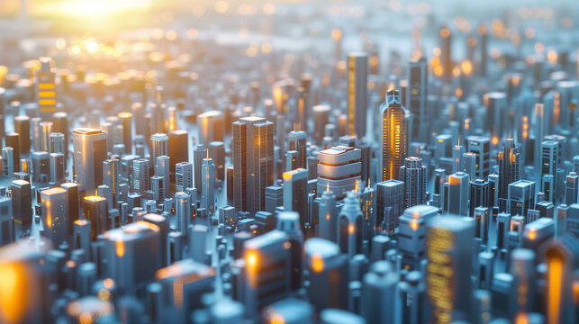A 3D animator depicting a futuristic cityscape