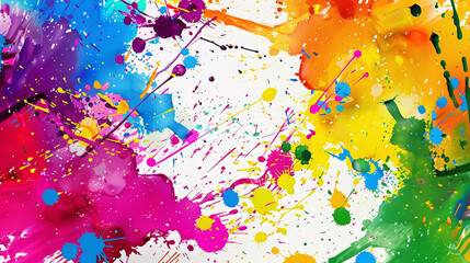Design a unique backdrop background with colorful paint splashes of various shapes and sizes