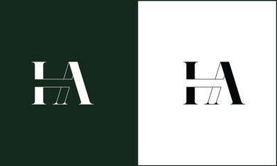 HA, AH, H, A, Abstract letters Logo Monogram