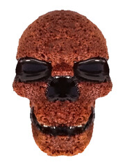 Chocolate cake with skull head shape - 764107894
