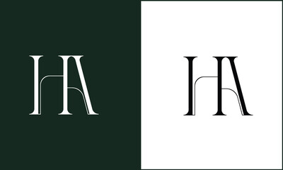 HA, AH, H, A, Abstract letters Logo Monogram
