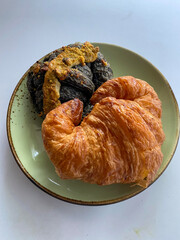 Fresh butter and coco croissant.
