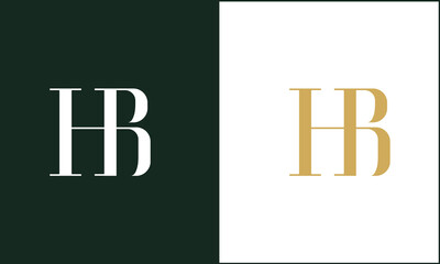HB, BH, H, B, Abstract letters Logo monogram