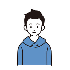 小学生の男の子のシンプルなイラスト　正面向き上半身
