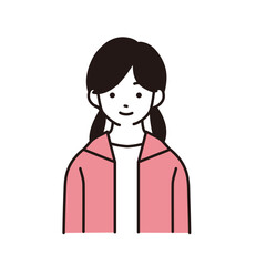 小学生の女の子のシンプルなイラスト　正面向き上半身
