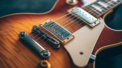 Close up of an electric guitar - obrazy, fototapety, plakaty