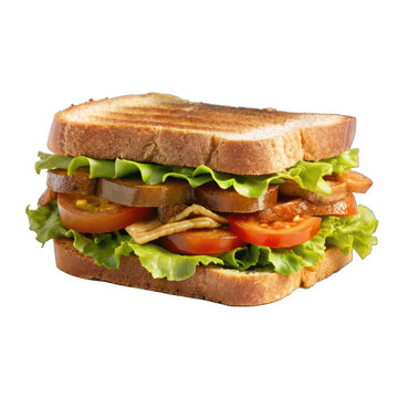 Delicious BLT Sandwich with Avocado on Thick Toasted Bread - PNG Image