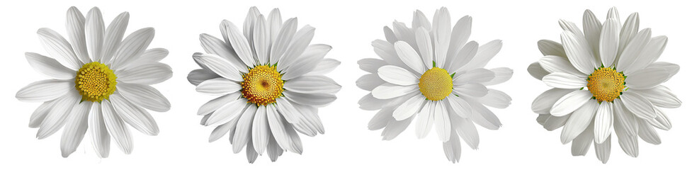 White Chamomile Flowers With Transparent Background