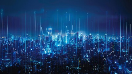 Fototapeta premium Illuminating Finances: The Financial Frontier Unveiled