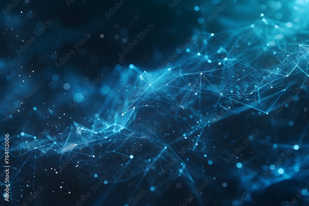 Poster Internet network connection with binary codes. Abstract Technology background with connecting points and lines. Technology Futuristic concept background