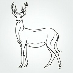 A drawing of a deer with a white background Generative AI
