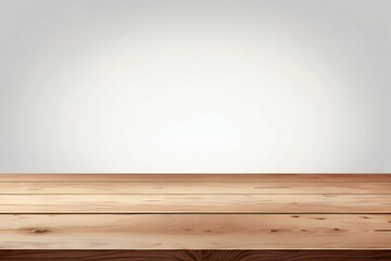 wooden table with white background, empty room with wooden floor Generative Ai