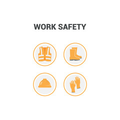 vector illustration of design for work safety equipment, construction worker equipment.