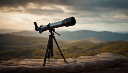 telescope on a tripod - Powered by Adobe