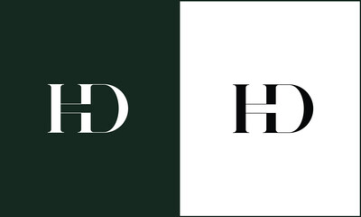 HD, DH, H, D, Abstract Letters Logo Monogram
