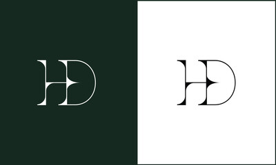 HD, DH, H, D, Abstract Letters Logo Monogram