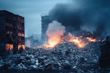 Global garbage crisis. immediate action needed to address growing landfill crisis worldwide - obrazy, fototapety, plakaty