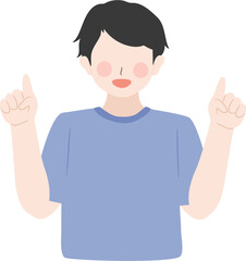 faceless character pointing gesture clipart