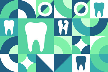 National Toothache Day. February 9. Seamless geometric pattern. Template for background, banner, card, poster. Vector EPS10 illustration.