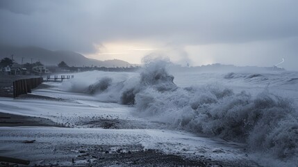 Tsunami on the coast