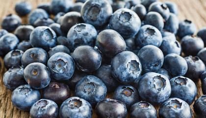 Blueberries, copyspace on a side