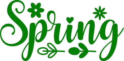 Spring typography design on plain white transparent isolated background for card, shirt, hoodie, sweatshirt, apparel, tag, mug, icon, poster or badge
