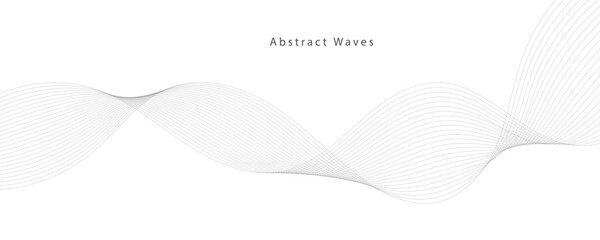 Abstract vector background with grey wavy lines