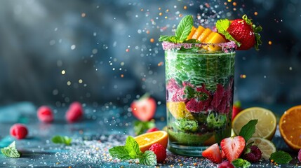 A smart blender that suggests smoothie recipes based on health goals - obrazy, fototapety, plakaty