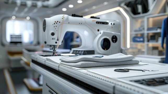 An automated sewing and repair station for clothes and textiles