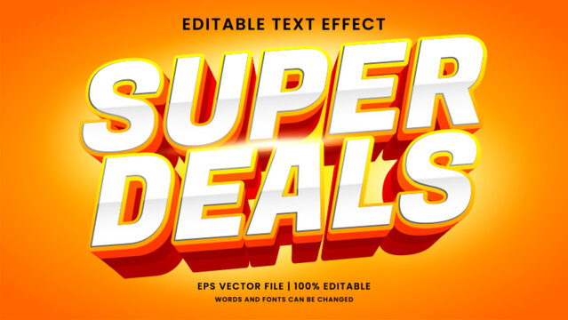Super deal 3d editable text effect