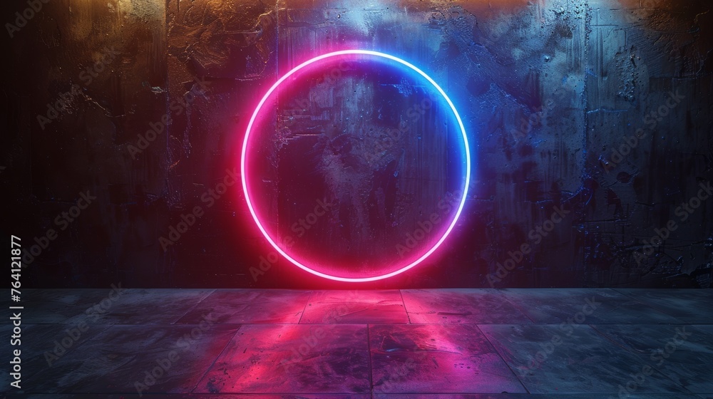 Poster light in a geometric shape. 3d light. abstract.