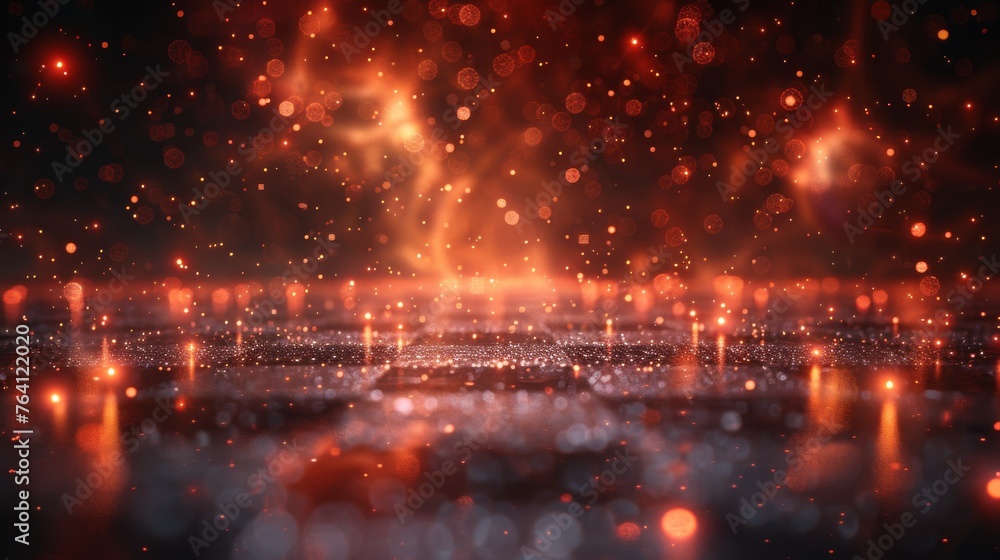 Poster abstract luminous explosion with lens flare, sparkles, bokeh, shining star and rays on checkered bac