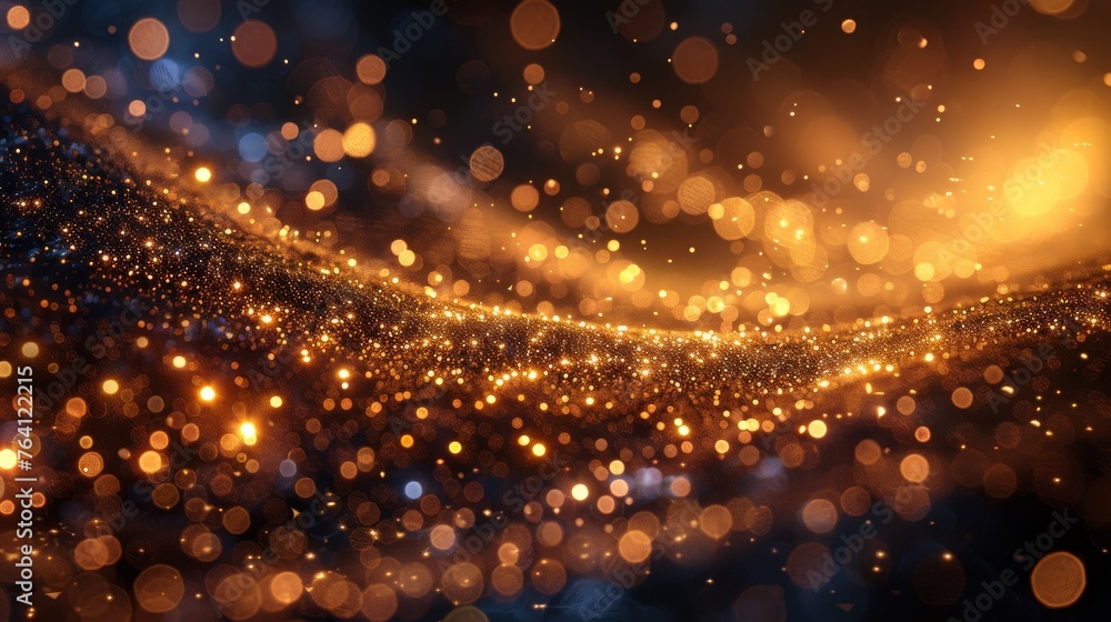 Poster bokeh light lights effect background. christmas glowing dust background. bokeh confetti with sparkle