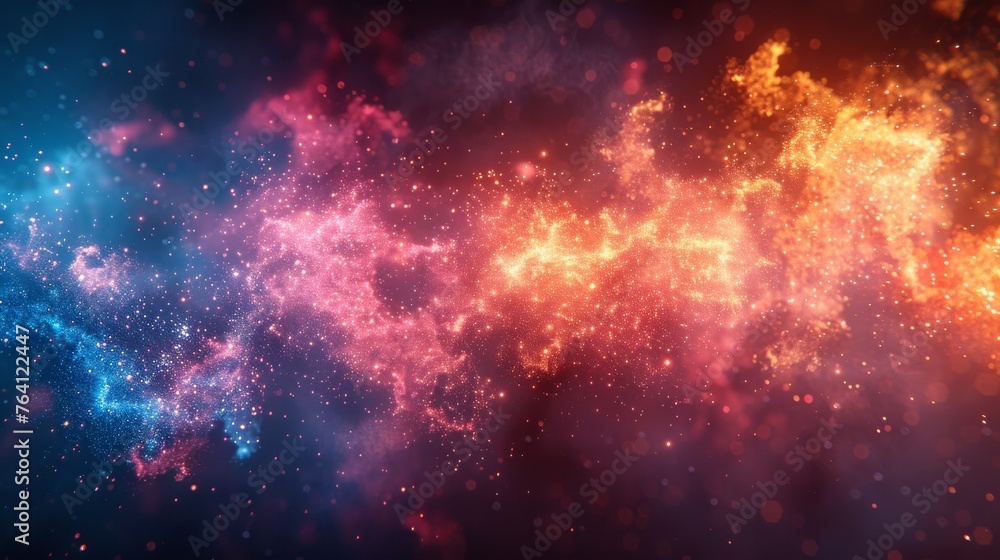 Poster Colored firework background with space for text