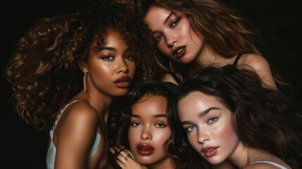 Obraz premium Multiethnic and multiracial group of women, the concept of equality and women's rights